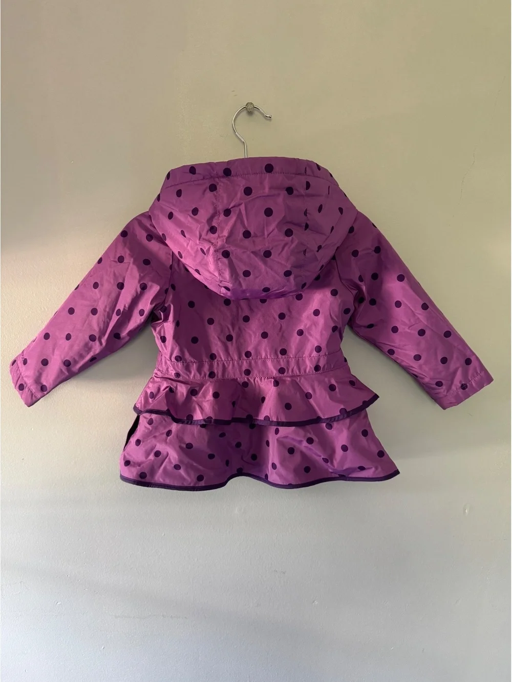 London Fog Toddler 2T Purple Polka Dot Hooded Coat